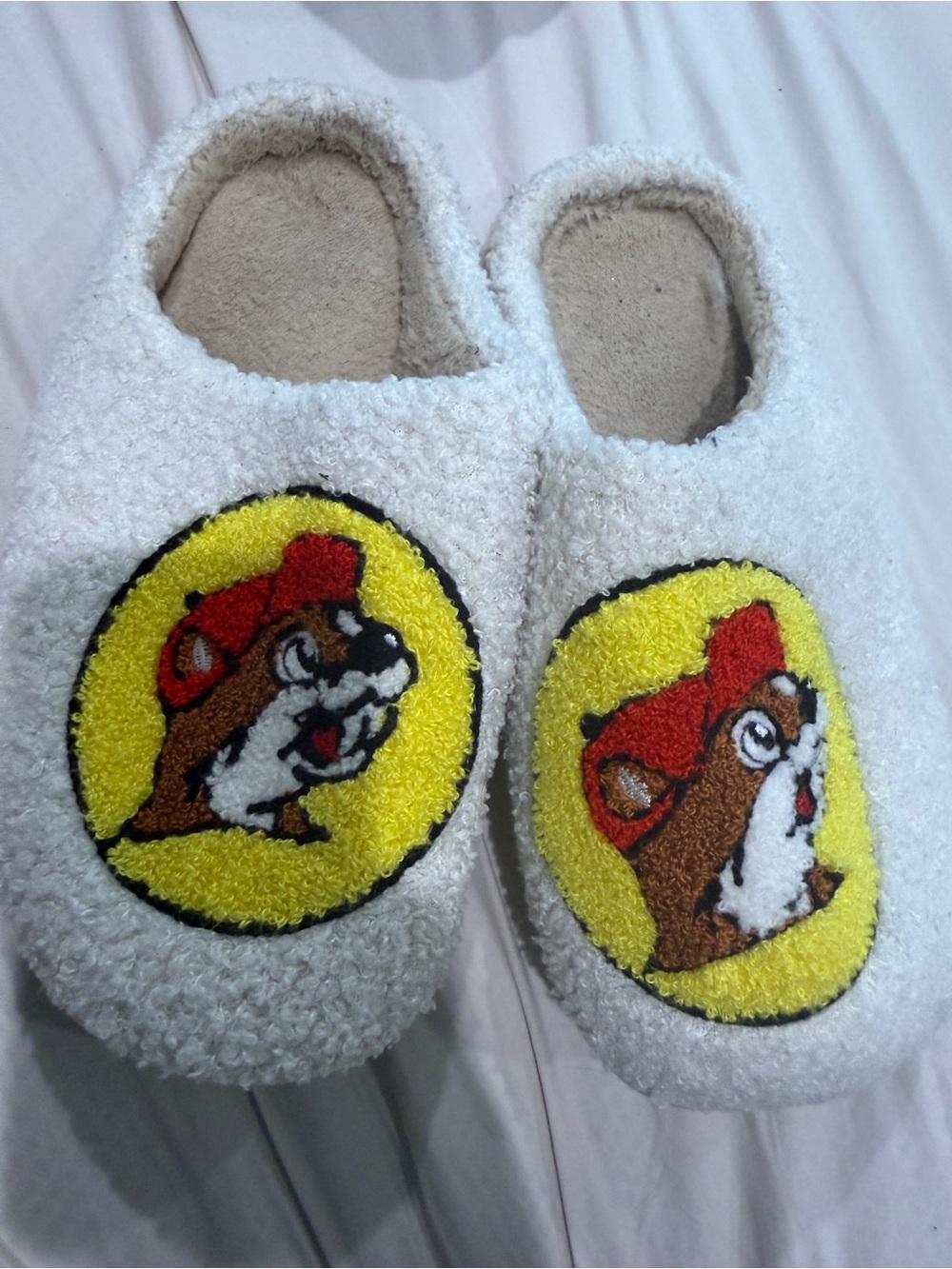 BUC-EE’S Cartoon Chipmunk Embroidered Cozy Slippers-Size 43/44